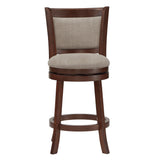 Homelegance By Top-Line Sydney Upholstered Back Swivel 24" Counter Height Stool Grey Rubberwood