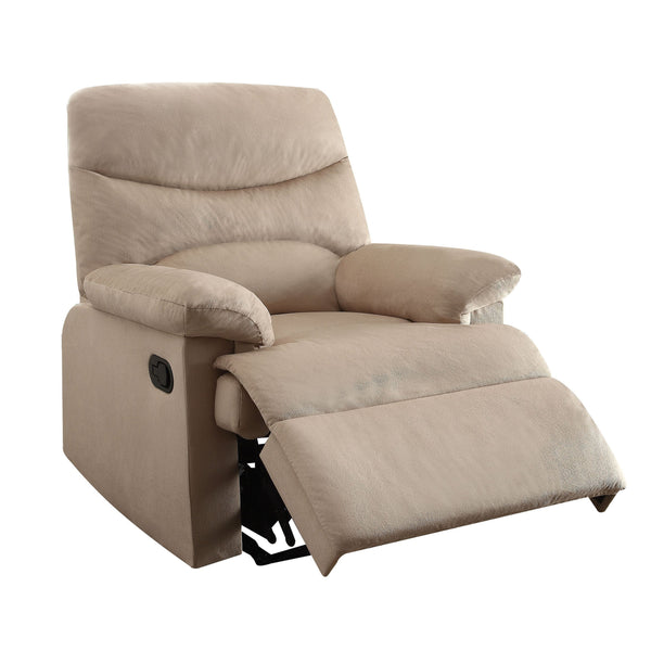 English Elm Arcadia Plush Microfiber Motion Recliner with Pillow-Top Arms, Smooth Latch Mechanism for Relaxation Beige 33 L x 31 W x 28 H B2726P256701