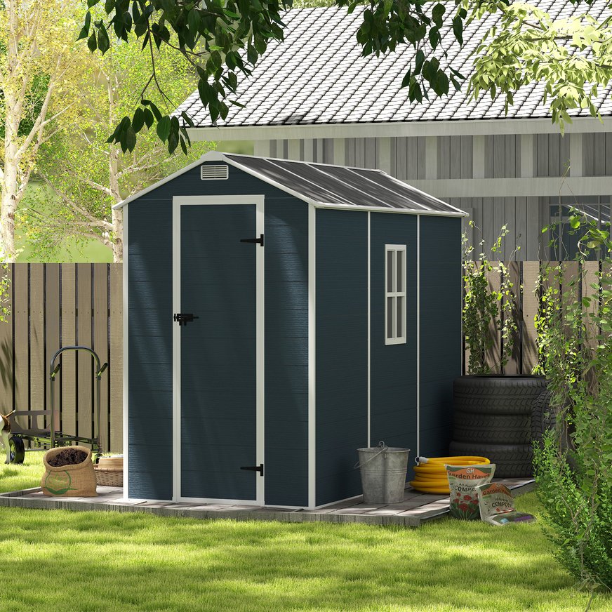 English Elm Campcraft Outdoor Resin Storage Shed with Hd Windows Uv Resistant Polypropylene Build W1598S00027