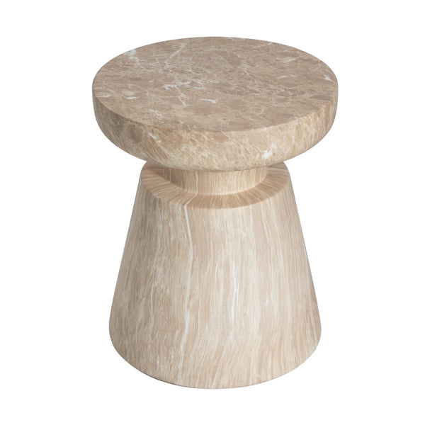 English Elm Christopher Knight Home® - Outdoor Elegant Travertine Side Table In Gold – Sculptural Pedestal Design For Indoor/Outdoor Use N773P283497G