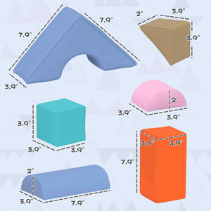 English Elm Toddlers 11 Piece Foam Block Set with Pu Leather Surface for Safe Active Play T3971P440593