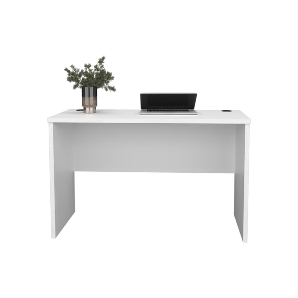 English Elm Writing Desk Sleek 47.2" Workstation with Sturdy Legs, Engineered Wood Finish for Home Offices White 52.76 L x 25.98 W x 3.54 H B097P296853