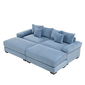 English Elm 82.6" Oversized Cloud Modular Sectional Couch - Soft Corduroy, Ergonomic Design & Customizable Comfort W714S01349