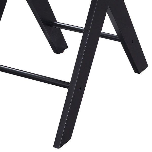 English Elm Burgundy Rectangular Side Table with Drawer and Dual USB Ports, X-Style Wood Legs, Compact Chic B062P185647