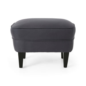 English Elm Christopher Knight Home® - CLUB Plush Fabric Club Chair and Ottoman Set with Birch Legs, Cozy 100% Polyester Upholstery Comfort Grey 33.75 L x 33.5 W x 31 H 67821.00GRY