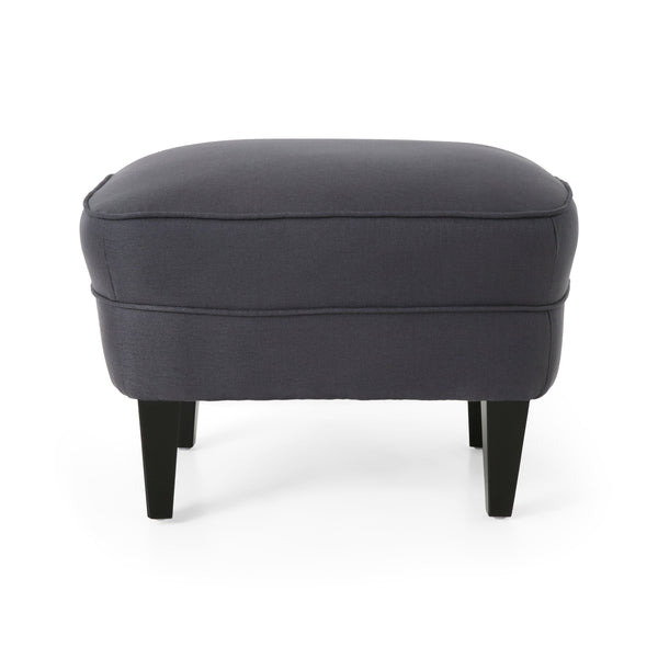 English Elm Christopher Knight Home® - CLUB Plush Fabric Club Chair and Ottoman Set with Birch Legs, Cozy 100% Polyester Upholstery Comfort Grey 33.75 L x 33.5 W x 31 H 67821.00GRY