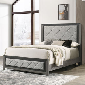 English Elm Modern Twin-Over-Full Bunk Bed with Angled Ladder, Solid Hardwood Frame and Patented Lock Joint Gray 82 L x 36 W x 8 H B2741S00705