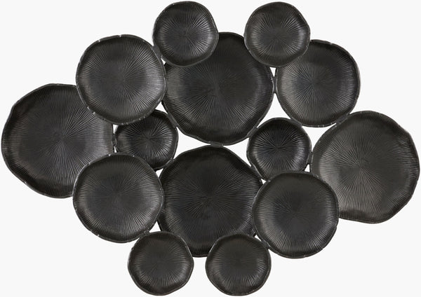 Surya Aaina Mid-century Modern Wall Sculpture – Captivating 19"H X 34"W Art For Elegant Living Spaces Main, Black,Frame, Aluminum,Aluminum Aain002-2534