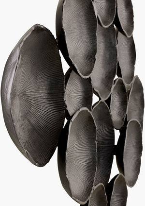 Surya Aaina Mid-century Modern Wall Sculpture – Captivating 19"H X 34"W Art For Elegant Living Spaces Main, Black,Frame, Aluminum,Aluminum Aain002-2534