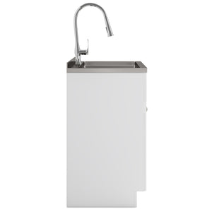 English Elm Beckham 28" Compact Laundry Cabinet With High-Arch Faucet & Stainless Steel Sink For Versatile Use B136P158790