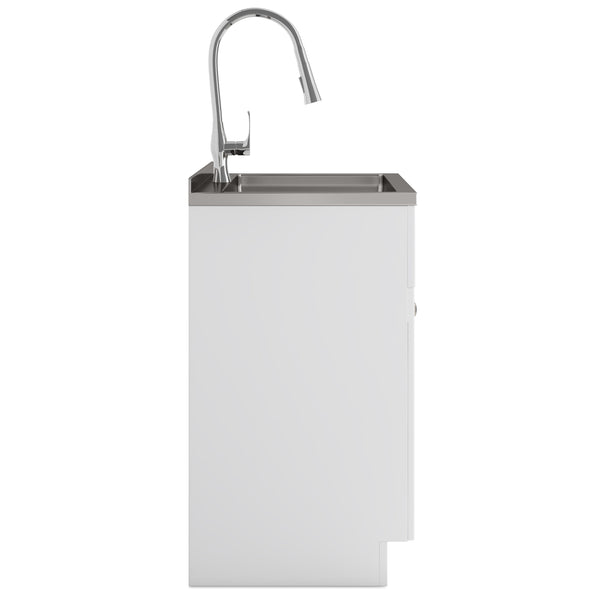 English Elm Beckham 28" Compact Laundry Cabinet With High-Arch Faucet & Stainless Steel Sink For Versatile Use B136P158790