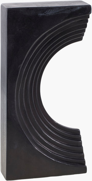 Surya Trajan Decorative Sculpture - 13"H Marble Masterpiece For Chic Modern Home Decor & Easy Maintenance Black Marble Aaj001-1362