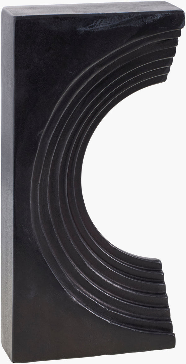 Surya Trajan Decorative Sculpture - 13"H Marble Masterpiece For Chic Modern Home Decor & Easy Maintenance Black Marble Aaj001-1362