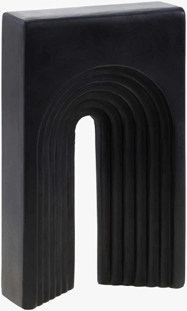 Surya Trajan Decorative Sculpture - 13"H Marble Masterpiece For Chic Modern Home Decor & Easy Maintenance Black Marble Aaj003-1072