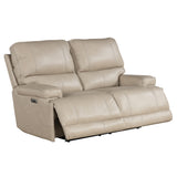 Parker House Whitman - Verona Linen - Powered By Freemotion Power Reclining Sofa And Loveseat Beige Top Grain Leather With Match (X) Mwhi-32ph-p25-vli