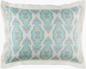 Surya Alia Cotton Sham 26"X26" - Elegant Plush Bedding For Modern & Classic Decor, Easy Care Luxury Aqua Cotton,Cotton Aal4000-s