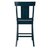 Homelegance By Top-Line Juliette Panel Back Wood Counter Height Chairs (Set of 2) Blue Rubberwood