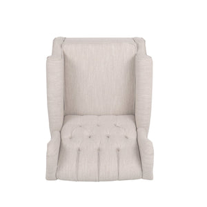 English Elm Christopher Knight Home® - ROCKING Chair Beige Fabric Wingback with Birch Rockers, Button-Tufted Diamond Stitch Comfort & Style 72153.00