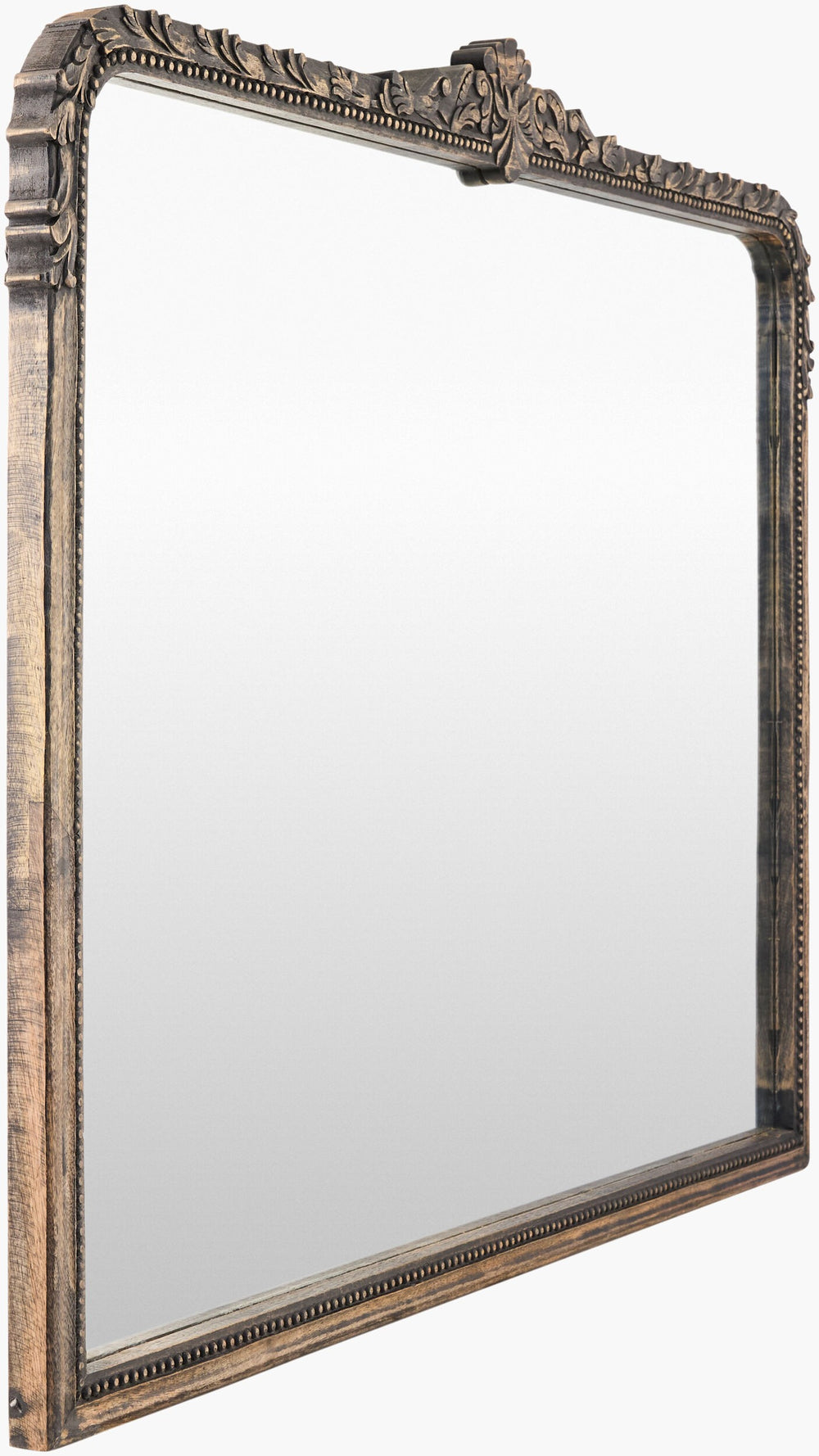 Surya Aaliyah Stunning 34"H X 45"W Mantel Mirror - Timeless Elegance For Your Home Decor & Focal Point Frame, Black Mango Wood Aali002-3445