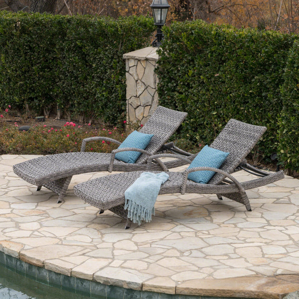 English Elm Christopher Knight Home® - Crete Wicker Chaise Lounge Set - Weather-Resistant Outdoor Chairs For Modern Patios & Pool Areas 58997.00ARMMP2