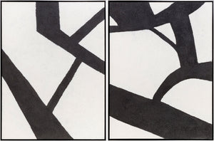 Surya Aasmaa Framed Art Wall Decor - 21"H X 19"W Modern Minimalist Canvas For Stunning Home Elegance Main, Black,Frame, Canvas,Polystyrene Aam001-3625