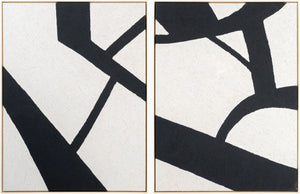 Surya Aasmaa Framed Art Wall Decor - 21"H X 19"W Modern Minimalist Canvas For Stunning Home Elegance Main, Black,Frame, Canvas,Polystyrene Aam003-3625