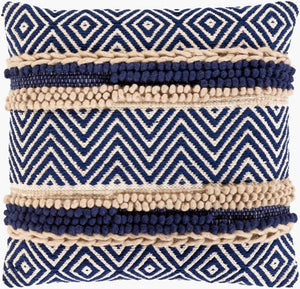 Livabliss Avalon Handcrafted Bohemian Wool Cotton Accent Pillow for Sofas and Eclectic Interiors AAN001-2222P