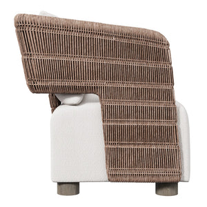 Bernhardt Bernhardt Maldives Outdoor Sofa — Twisted Abaca Wicker, Weathered Teak Legs, Deep Seat Plush Pillows (92) - Made to Order O2356B