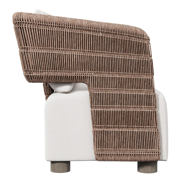 Bernhardt Bernhardt Maldives Outdoor Sofa — Twisted Abaca Wicker, Weathered Teak Legs, Deep Seat Plush Pillows (92) - Made to Order O2356B