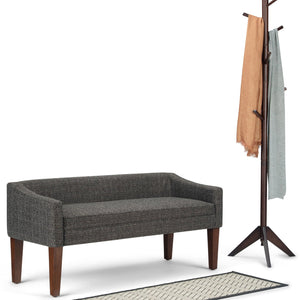 English Elm Parris Upholstered Bench with Tweed Fabric, High-Density Foam & Springs, Versatile Entryway Seat Dark Gray B136P159228