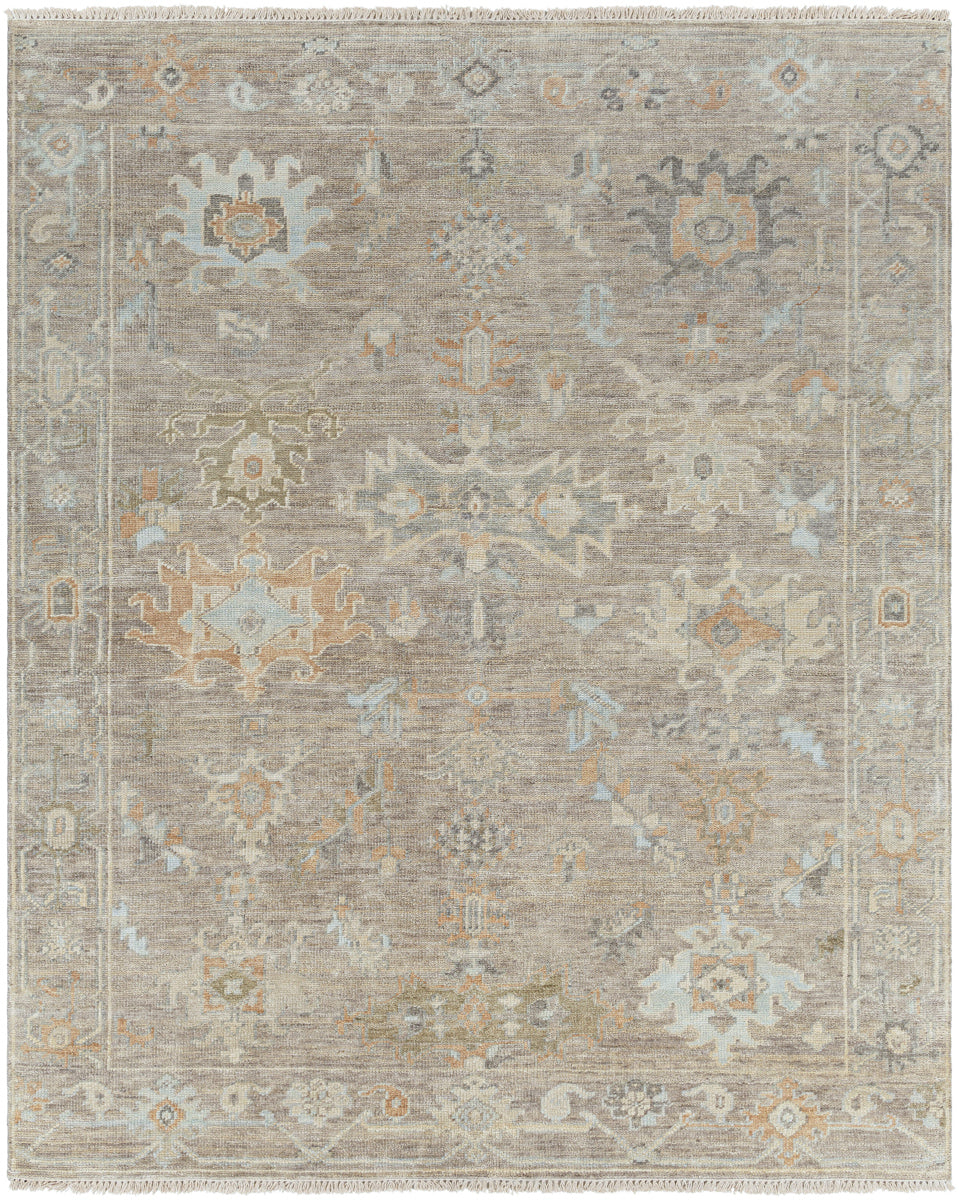 Antalya AAT-2301 9' x 12' Handmade Rug AAT2301-912  Tan, Sage, Brown, Dark Brown, Metallic Silver, Light Brown Surya