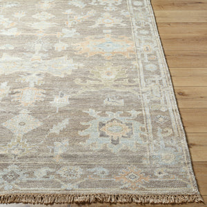 Antalya AAT-2301 9' x 12' Handmade Rug AAT2301-912  Tan, Sage, Brown, Dark Brown, Metallic Silver, Light Brown Surya