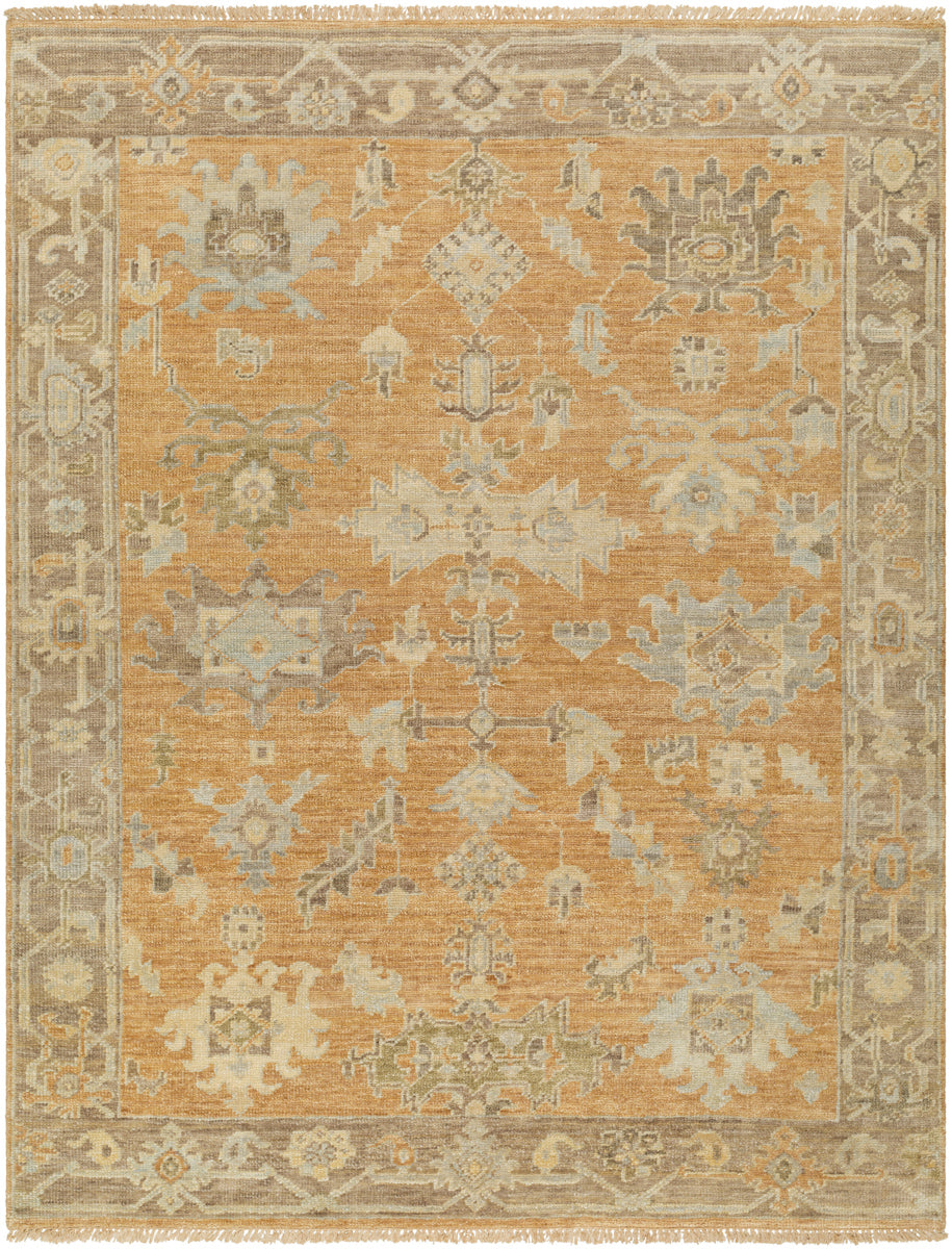 Antalya AAT-2302 9' x 12' Handmade Rug AAT2302-912  Burgandy, Brown, Charcoal, Medium Brown, Light Gray, Gray Surya