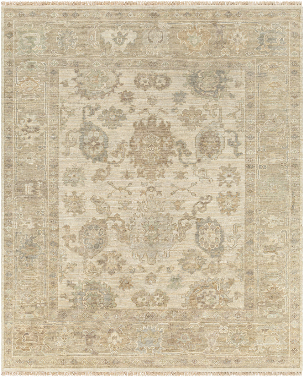 Antalya AAT-2304 9' x 12' Handmade Rug AAT2304-912  Brown, Beige, Light Blue, Metallic Silver, Light Brown Surya