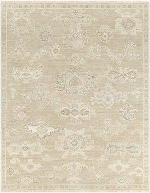 Surya Antalya Handmade 2' X 3' Luxurious Wool Rug – Elegant Low Pile Design For Classic Home Décor Light Brown Wool Aat2305-23