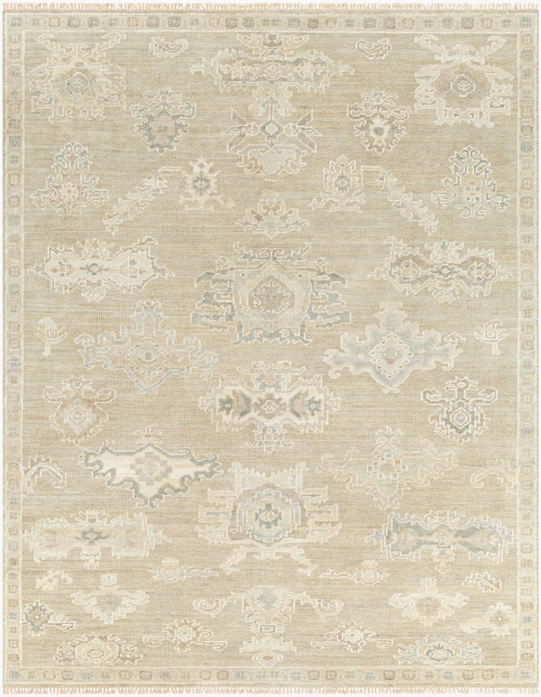 Surya Antalya Handmade 2' X 3' Luxurious Wool Rug – Elegant Low Pile Design For Classic Home Décor Light Brown Wool Aat2305-23