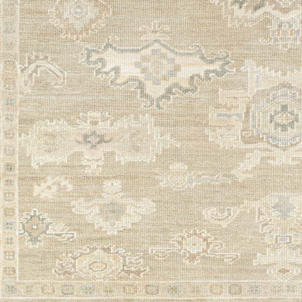 Surya Antalya Handmade 2' X 3' Luxurious Wool Rug – Elegant Low Pile Design For Classic Home Décor Light Brown Wool Aat2305-23