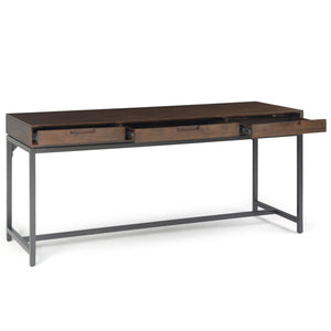English Elm Banting Mid Century Wide Desk - Walnut Brown, Stylish & Functional Workspace With Ample Storage B136P158458