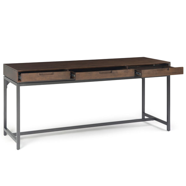 English Elm Banting Mid Century Wide Desk - Walnut Brown, Stylish & Functional Workspace With Ample Storage B136P158458