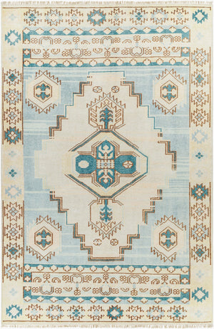 Surya Anadolu Handmade Rug 2' X 3' – Exquisite Wool & Viscose Design, Perfect For Traditional Spaces! Teal Wool,Viscose Aau2300-23