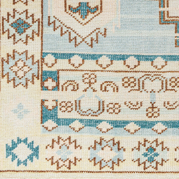 Anadolu AAU-2300 3'6" x 5'6" Handmade Rug AAU2300-3656  Teal, Brown, Pale Pink, Seafoam, Cream Surya