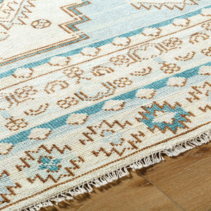 Anadolu AAU-2300 3'6" x 5'6" Handmade Rug AAU2300-3656  Teal, Brown, Pale Pink, Seafoam, Cream Surya