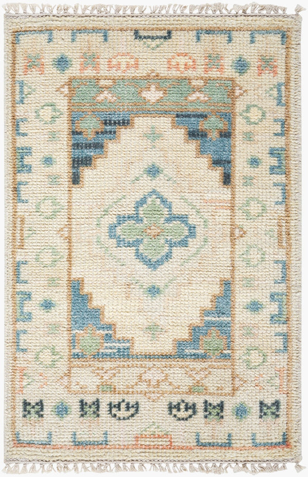 Surya Anadolu Handmade Rug 2' X 3' – Exquisite Wool & Viscose Design, Perfect For Traditional Spaces! Teal Wool,Viscose Aau2301-23