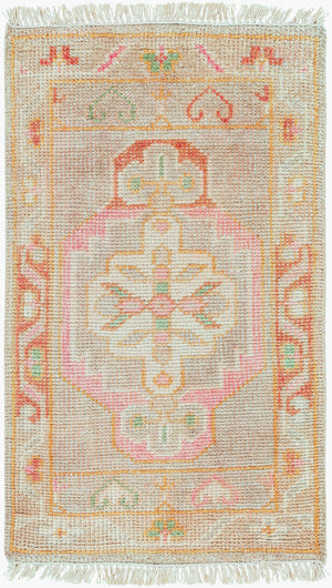 Surya Anadolu Handmade Rug 2' X 3' – Exquisite Wool & Viscose Design, Perfect For Traditional Spaces! Dusty Pink Wool,Viscose Aau2302-23