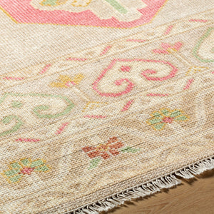 Surya Anadolu Handmade Rug 2' X 3' – Exquisite Wool & Viscose Design, Perfect For Traditional Spaces! Dusty Pink Wool,Viscose Aau2302-23