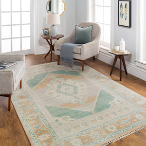 Anadolu AAU-2303 9' x 12' Handmade Rug AAU2303-912  Beige, Seafoam, Light Sage, Cream Surya