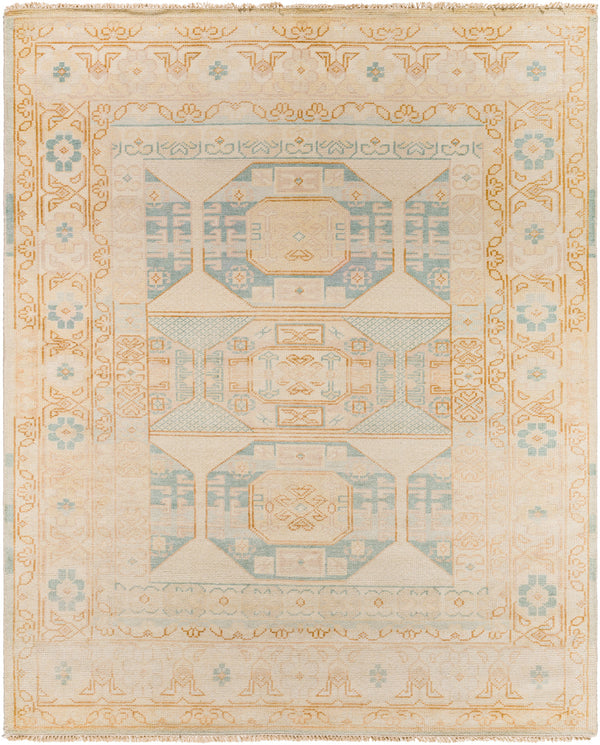 Anadolu AAU-2304 8' x 10' Handmade Rug AAU2304-810  Ice Blue, Dusty Pink, Light Beige, Mustard, Pale Pink, Cream Surya