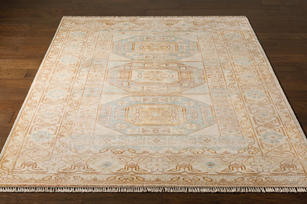 Anadolu AAU-2304 9' x 12' Handmade Rug AAU2304-912  Ice Blue, Dusty Pink, Light Beige, Mustard, Pale Pink, Cream Surya