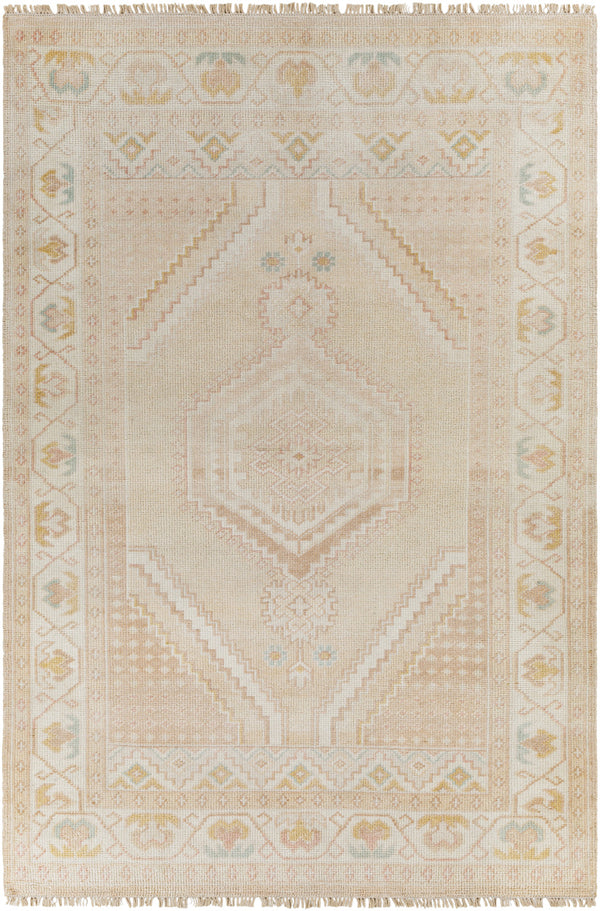 Anadolu AAU-2305 9' x 12' Handmade Rug AAU2305-912  Beige, Dusty Pink, Tan, Rose, Mustard, Cream Surya