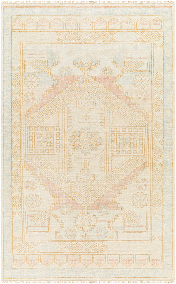 Anadolu AAU-2307 9' x 12' Handmade Rug AAU2307-912  Blue, Pale Pink, Light Blue, Camel, Cream Surya